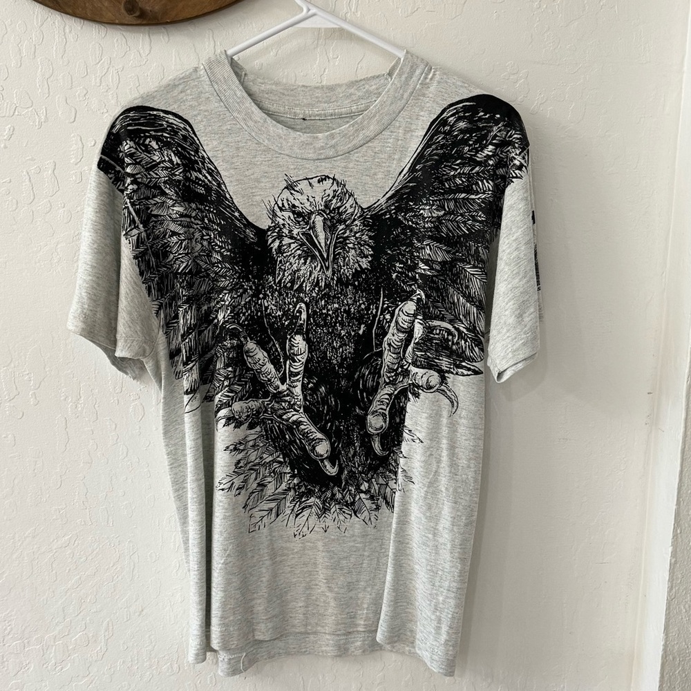 Vintage 80s/90s Bald Eagle Big Graphic The Wall Washington DC L